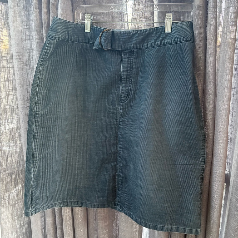 Liz Claiborne blue corduroy, modest Y2K vintage retro winter A-Line Skirt